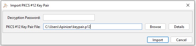 Import Keypair Details