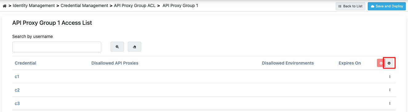 API Proxy Group Detail Screen