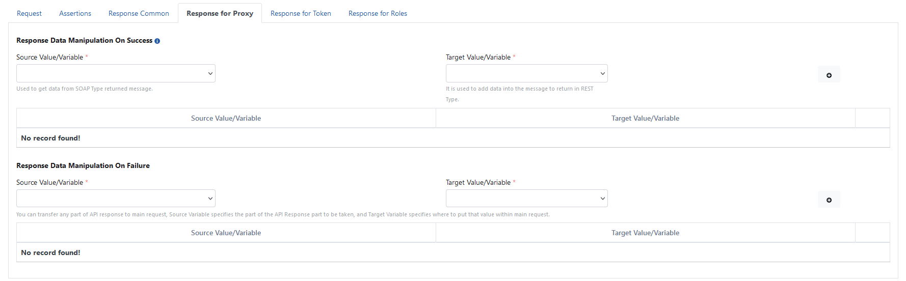 Response for Proxy Tab