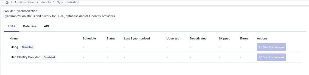 Credential Synchronization status and history