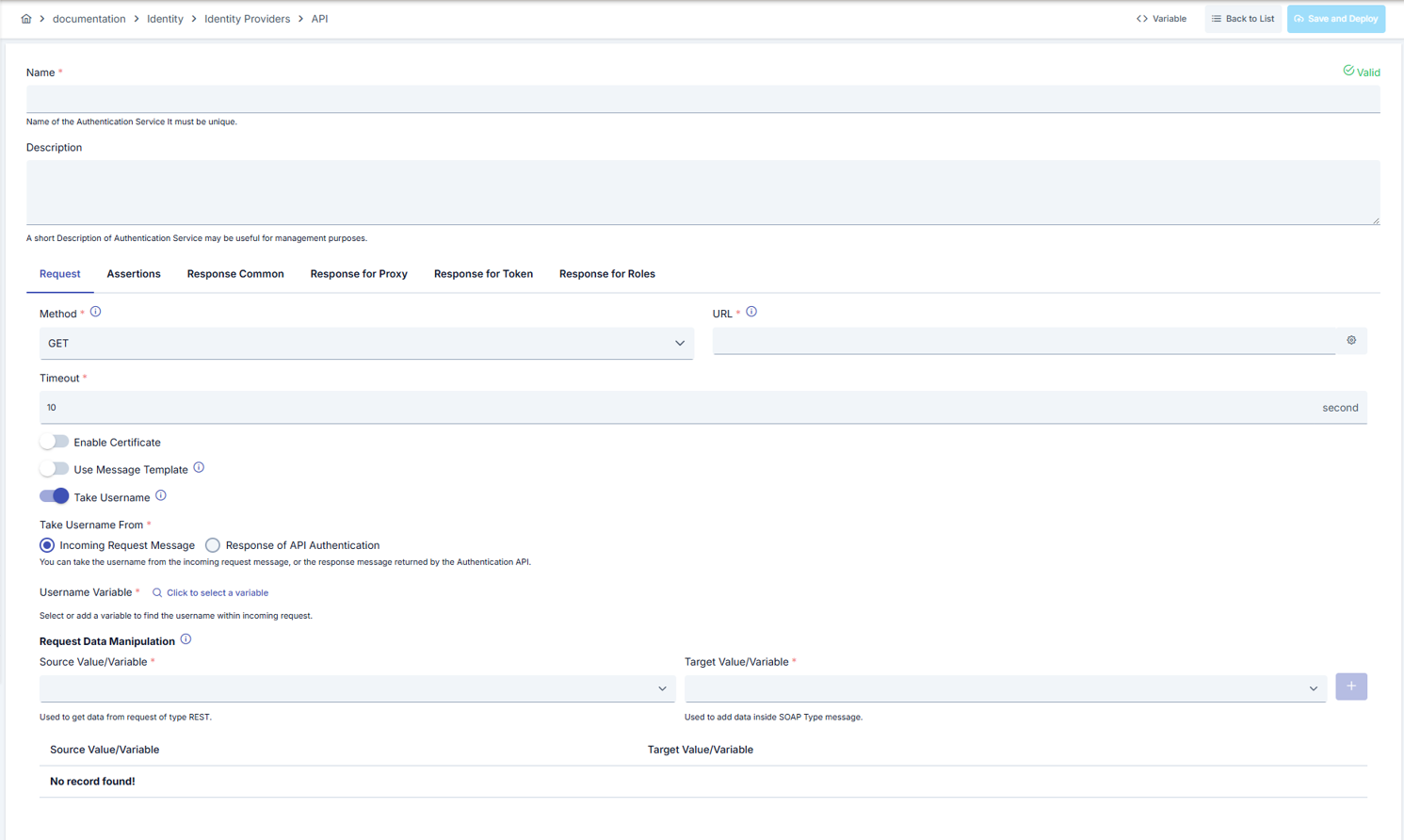 Request Tab