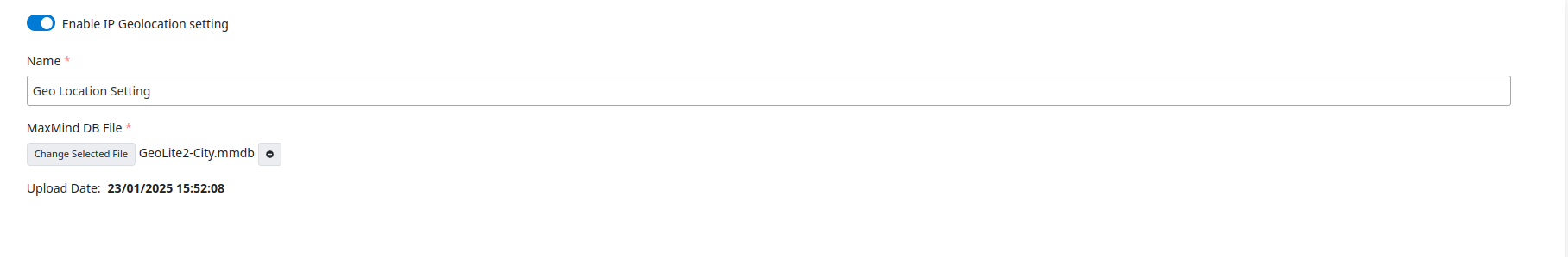 IP Geolocation Settings