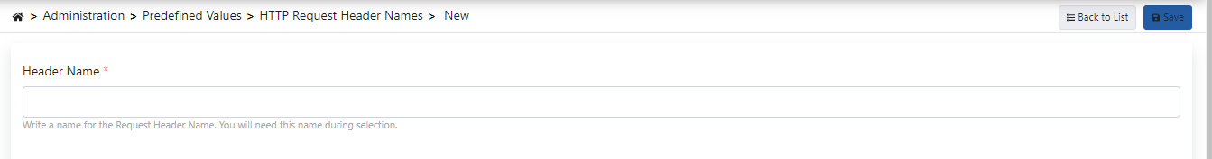 Creating Request Header Name