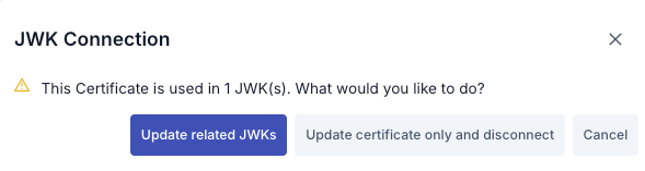 JWK Connection Dialog