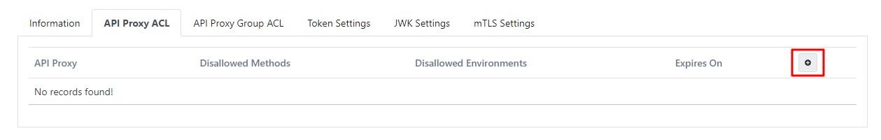 Credential Access Control Settings