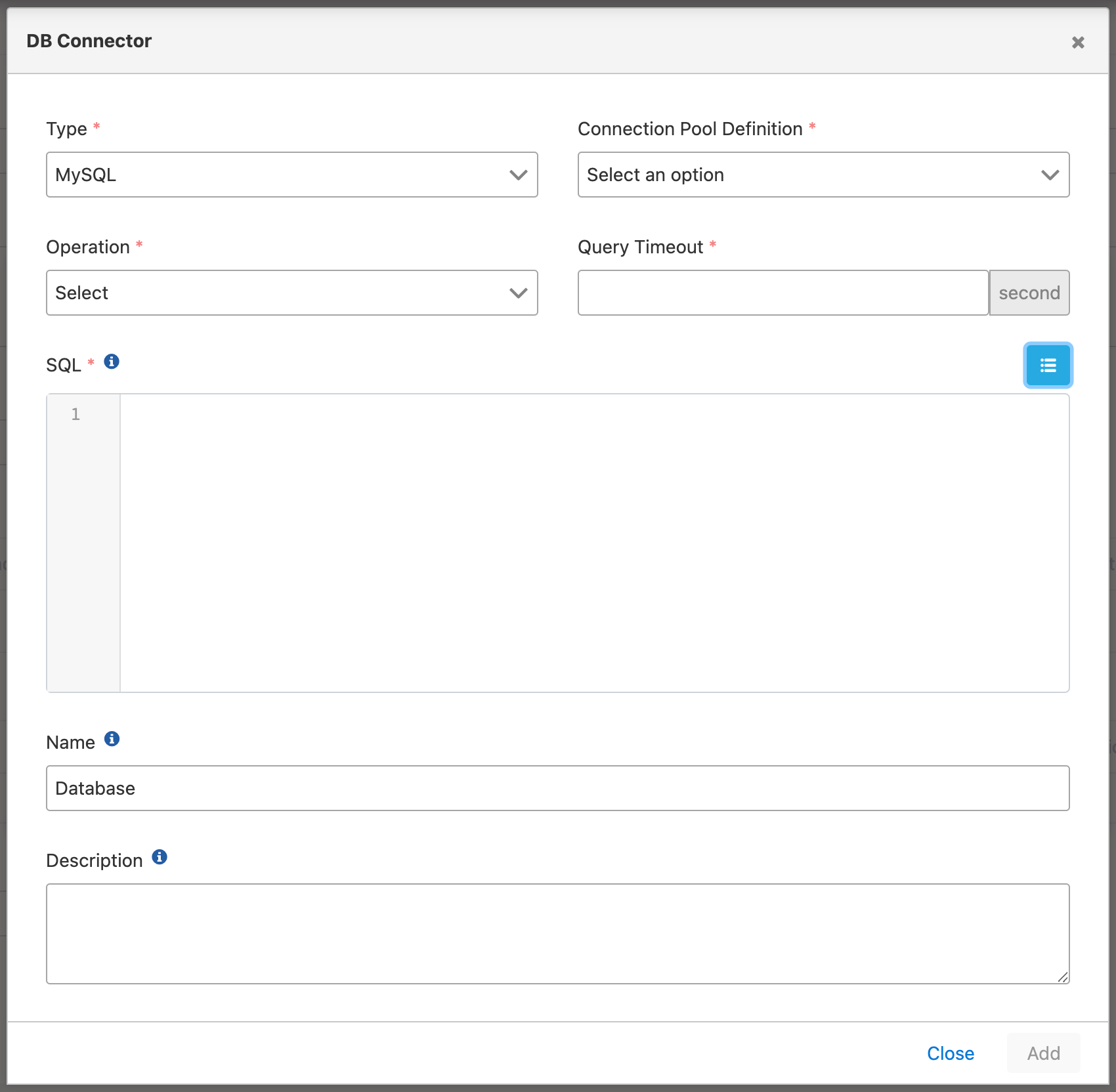 Database Connector Configuration
