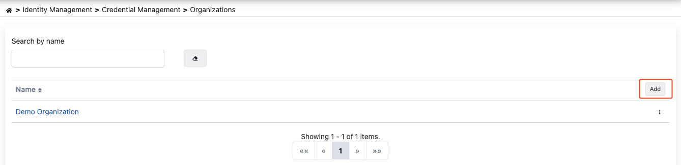 Adding Organization