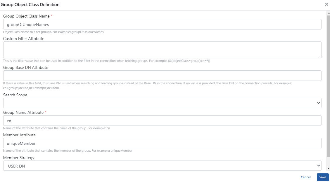 LDAP Group Object Class Definition