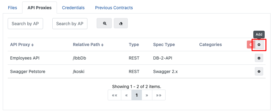 API Proxy'ler Sekmesi