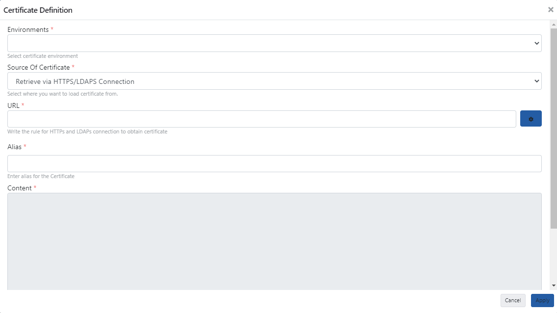 Certificate Configuration Information