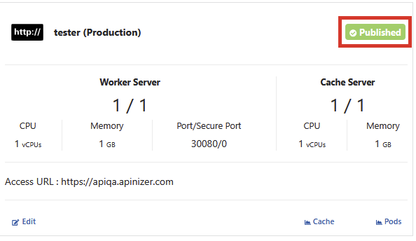Yayınlanmış Gateway Runtime Ortamı Seçimi